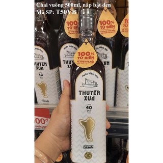 Chai thủy tinh vuông 500 mL nắp bật đen