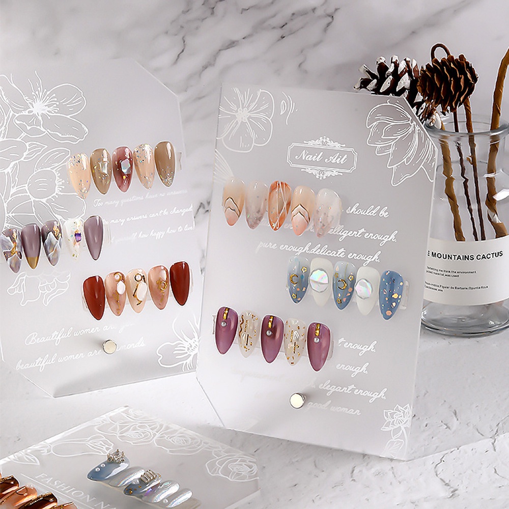 [Hàng mới về] Khay trưng bày móng tay nghệ thuật hình hoa hồng bằng acrylic chuyên nghiệp