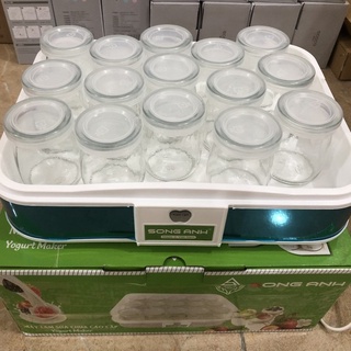 Máy Làm Sữa Chua, Ủ Sữa Chua Nhanh An Toàn Tại Nhà Lên Men Tự Động-Tặng Kèm 15 Cốc Thủy Tinh