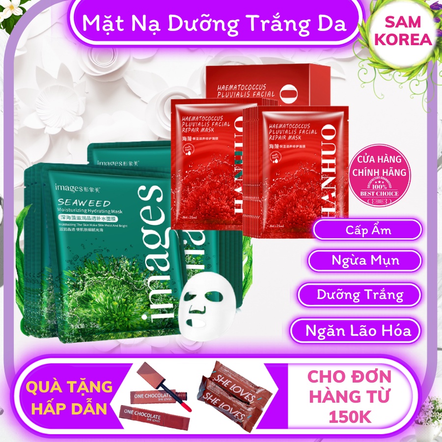 Mặt Nạ HANHUO Tinh Chất Tảo Biển Dưỡng Trắng Da Ngừa Mụn - Dưỡng Ẩm Sạch Nhờn Và Làm Giảm Nếp Nhăn Nội Địa Trung A18