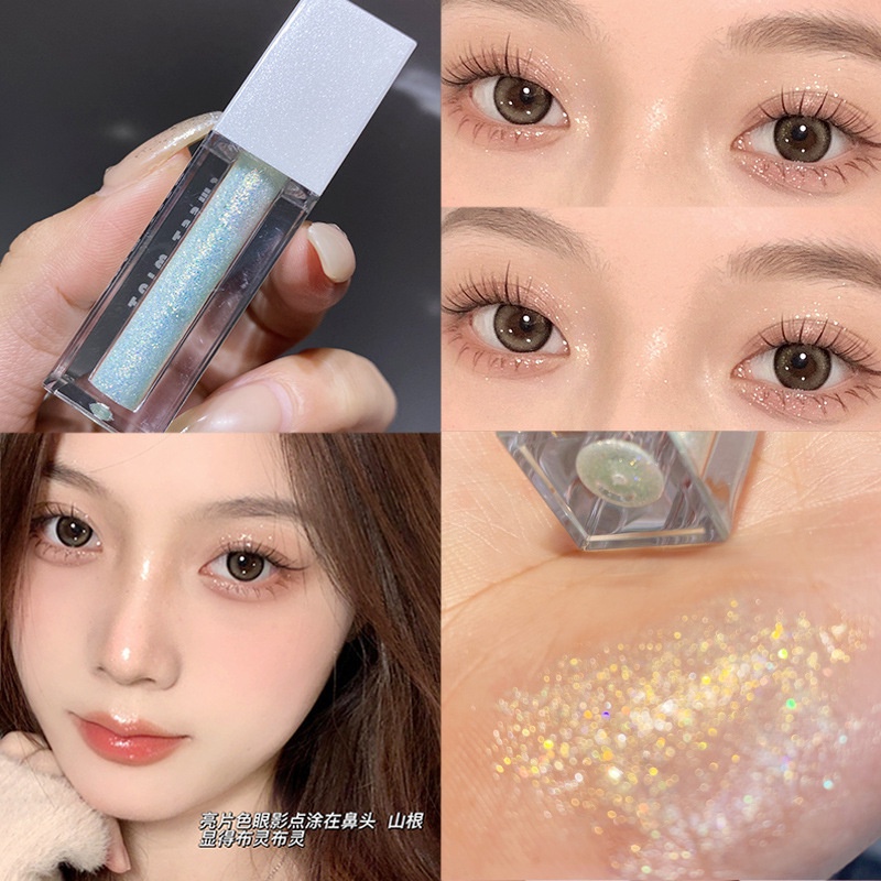Phấn Mắt Dạng Lỏng Màu Trong Suốt Phối Sequin Ngọc Trai Chống Thấm Nước