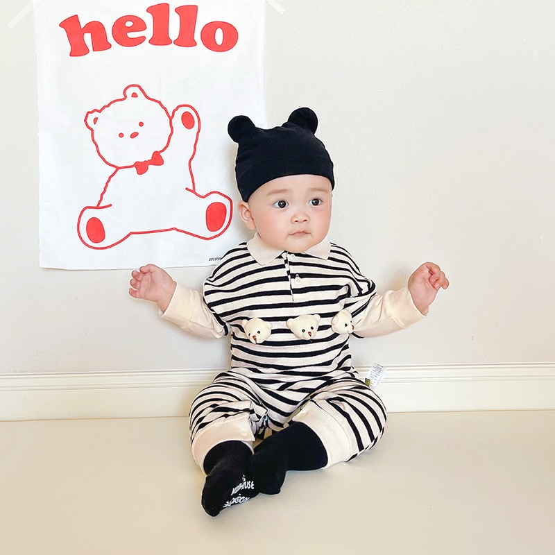 Bộ Áo Liền Quần Tay Dài Dễ Thương Cho Trẻ Sơ Sinh