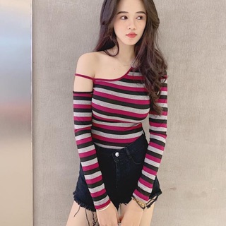 Áo thun lệch vai sexy ẢNH THẬT