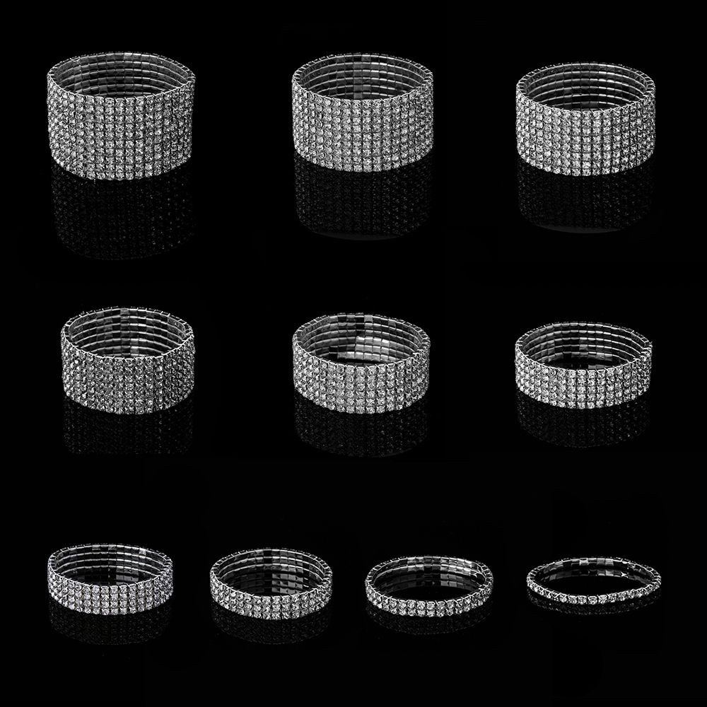 Vòng Tay Co Giãn Thời Trang Cho Cô Dâu 1-10 Hàng|Vòng Tay Co Giãn Đính Đá Lấp Lánh Cho Nữ