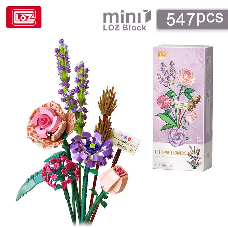 Đồ chơi lắp ráp Legogi HOA LOZ MINI mô hình trưng bày trang trí phòng quà tặng sinh nhật bạn gái