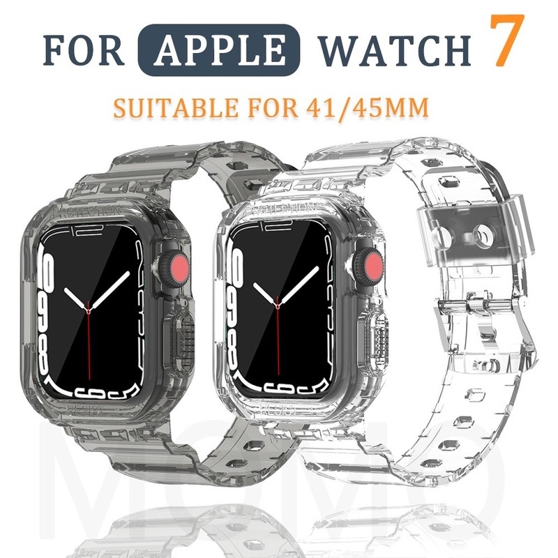 Strap For Smart Watch Sries 7 6 Band 40mm 44mm 45mm 41mm Soft Silicone Transparent Bracelet iWatch 5 4 3 SE 6 7