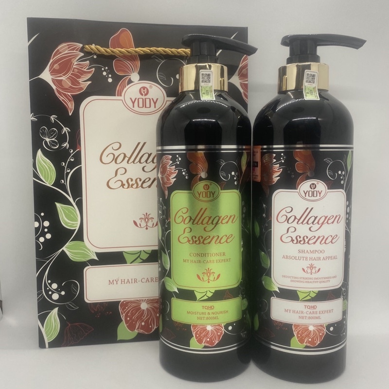 Dầu Gội Cặp COLLAGEN ESSENCE YODY Phục Hồi Và Kích Thích Mọc Tóc 800MLx2