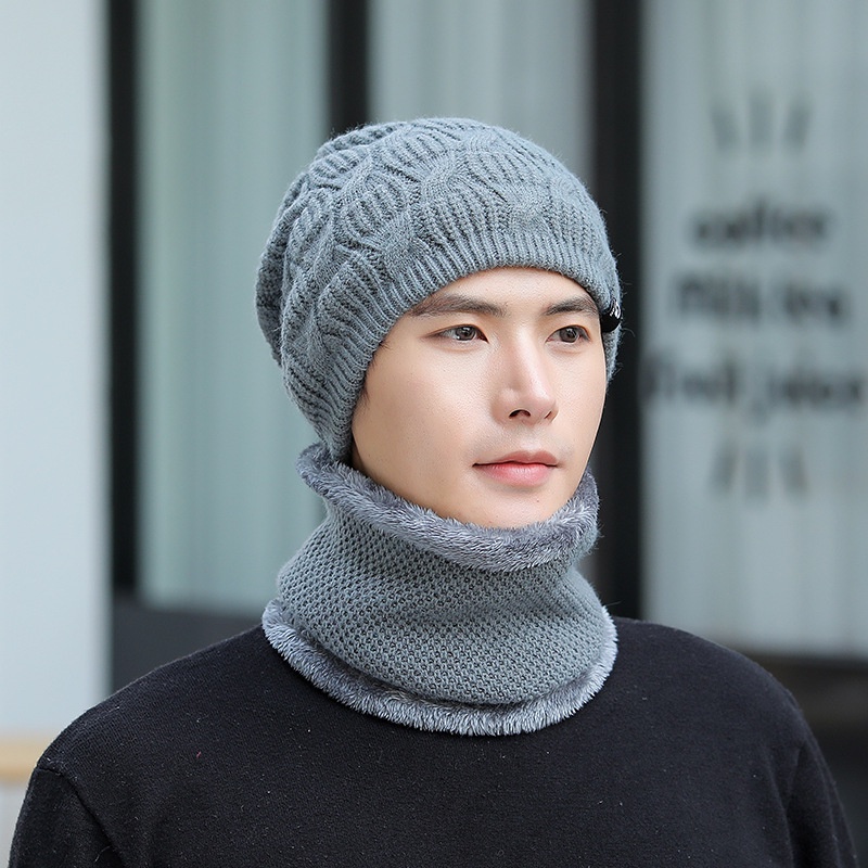 Mũ len nam nữ trùm đầu NANA nón len nam nữ kèm khăn quàng cổ mùa đông giữ ấm cao cấp