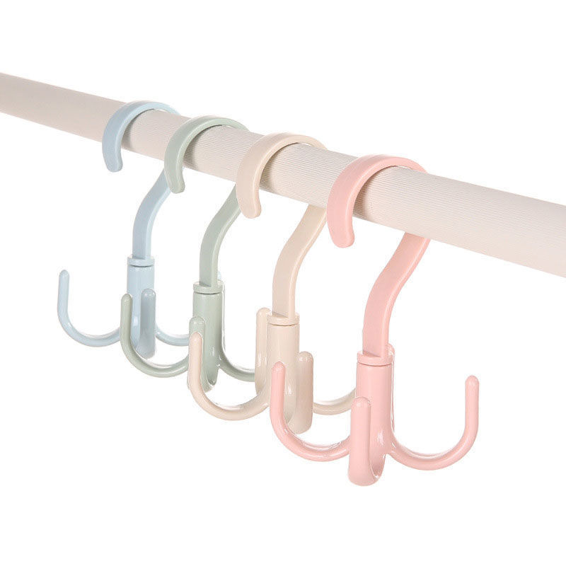 Móc treo thắt lưng/cà vạt/khăn choàng thiết kế 4 đầu móc xoay được độc đáo dùng trong tủ quần áo