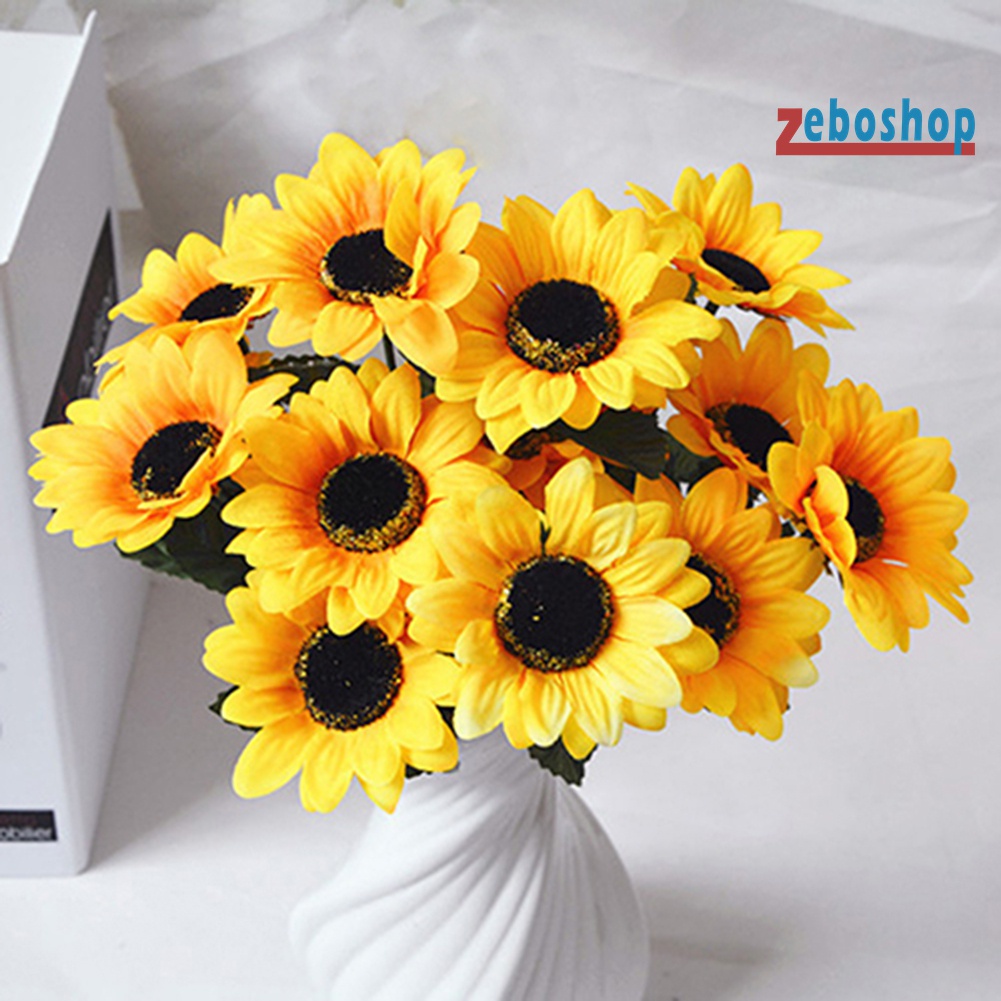 1 Bó 7 Bông Hoa Hướng Dương Giả Bằng Lụa