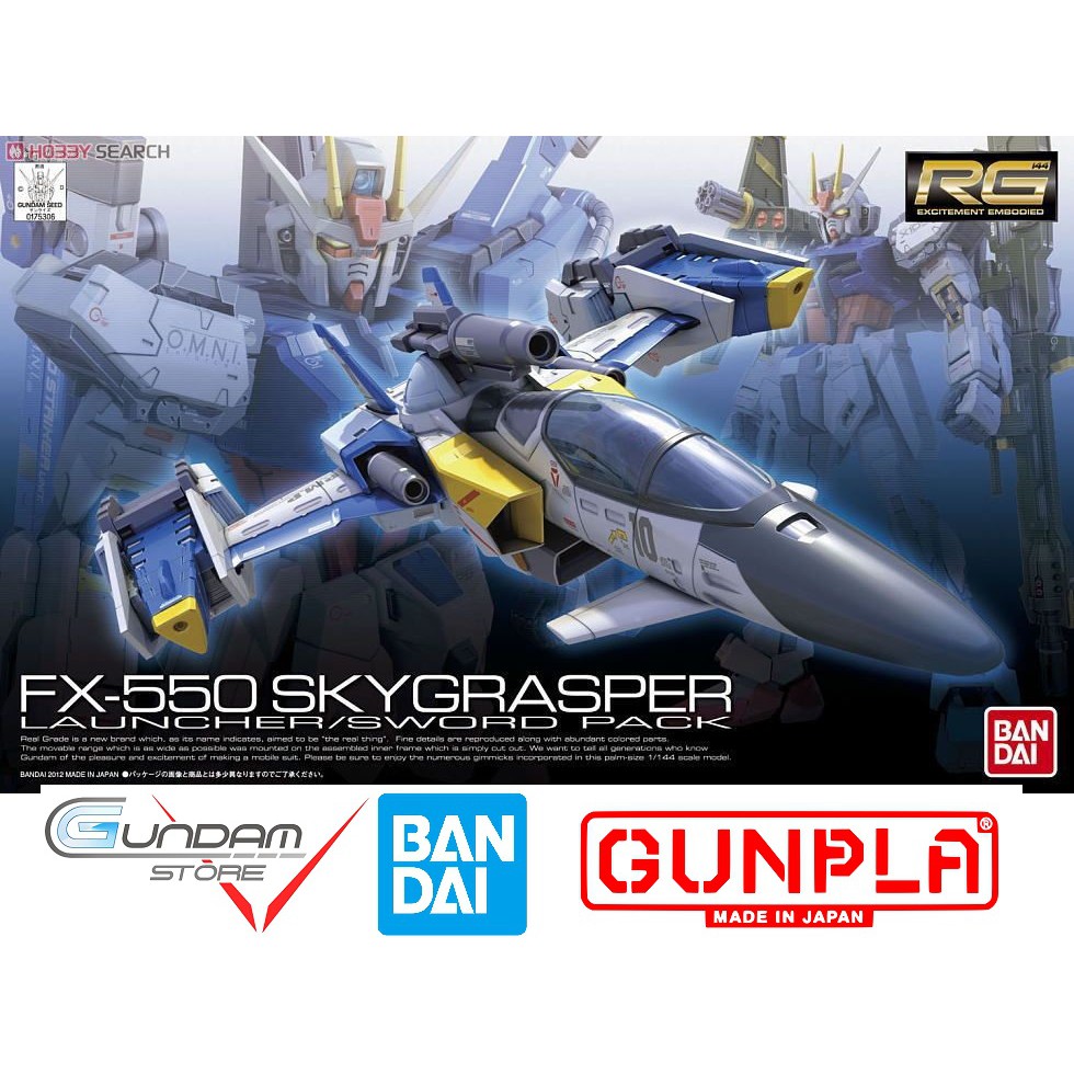 Gundam Bandai RG Sky Grasper Launcher / Sword Pack Fx550 Gundam Seed Mô Hình Nhựa Đồ Chơi Lắp Ráp Anime Nhật Tỷ lệ 1/144