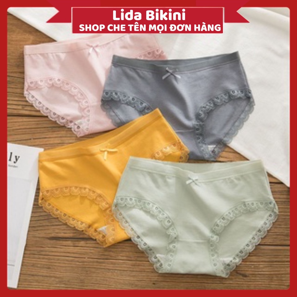 Quần Lót Nữ - Quần Lót Nữ Cotton Viền Ren tôn dáng thoáng mát xuất Nhật DAN STORE MÃ 1007