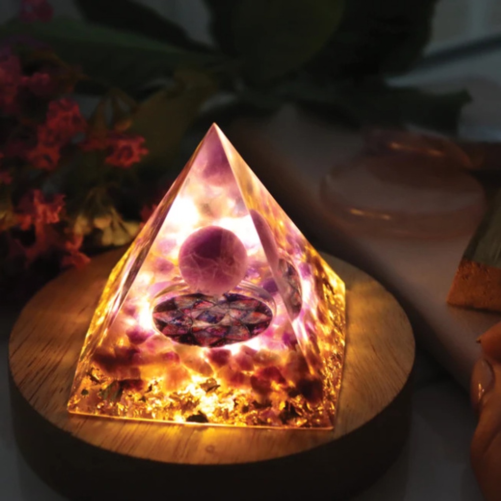 Máy tạo năng lượng Kim tự tháp Orgonite Chữa bệnh Chakra Reiki Thiền định Đá pha lê Orgone Accumulator Thu thập trang trí may mắn