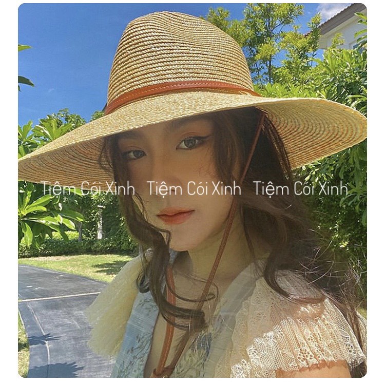 Mũ cói cao bồi nón cói dây da vành 12CM đi biển form đẹp chuẩn hàng loại 1 Quảng Châu - Hàng có sẵn- Đóng thùng đảm bảo
