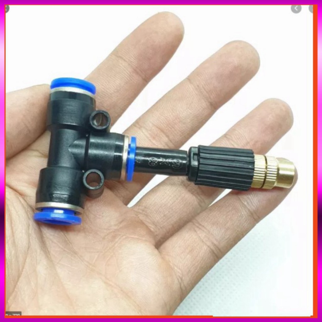 [GIÁ TỐT] 25m dây + 20 Béc phun sương 1 tia đồng, nối nhanh chữ Tê 8mm dùng tưới cây, tưới lan