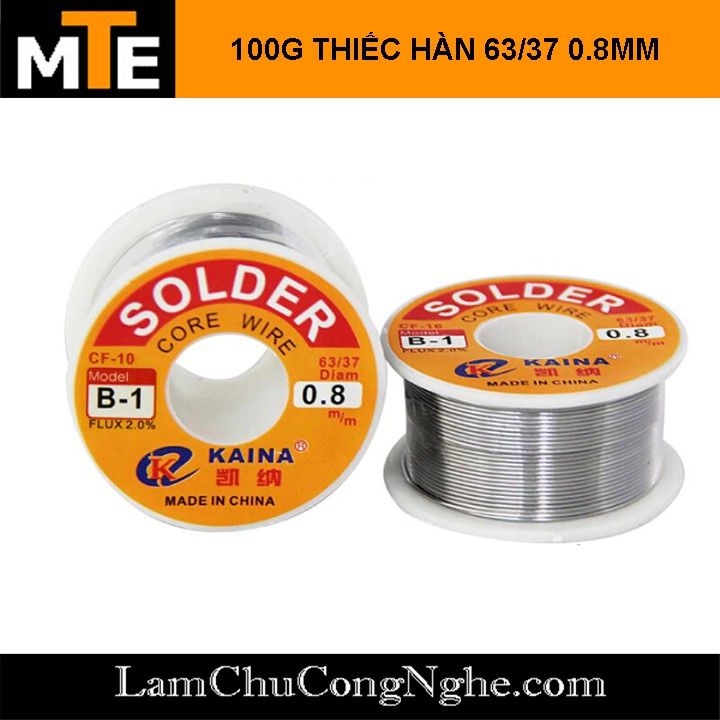 Thiếc hàn SOLDER WIRE 0.8mm 63% trọng lượng 100g