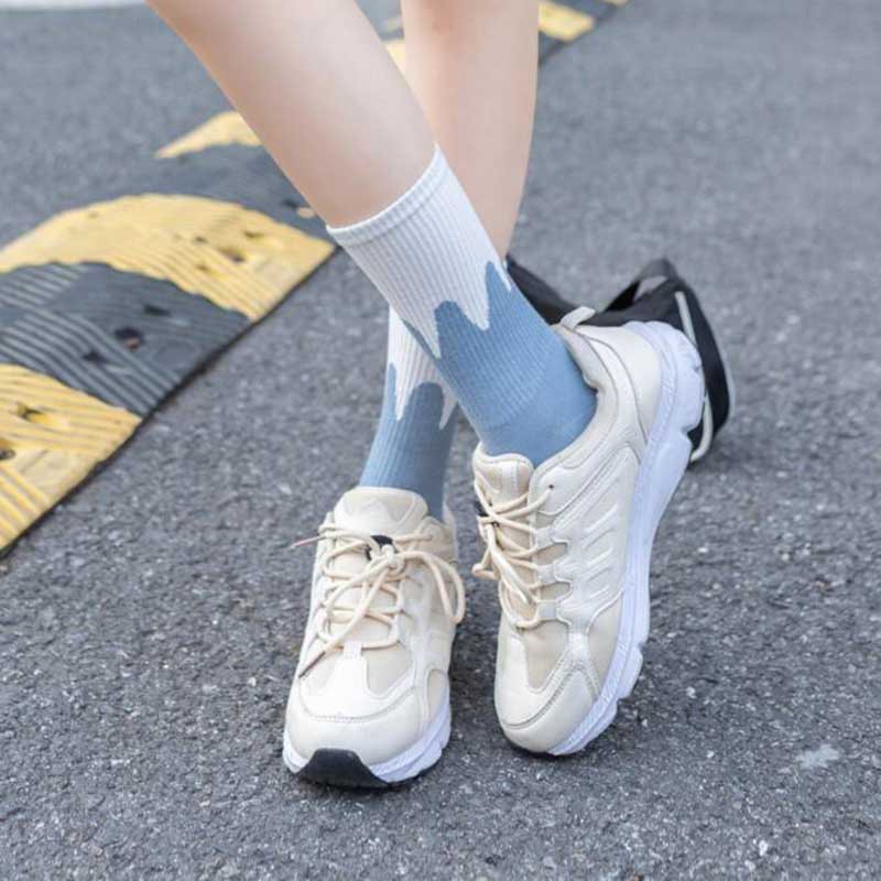 Đôi Vớ Cotton Họa Tiết Sọc Caro Nhiều Màu Dễ Thương Cho Nữ
