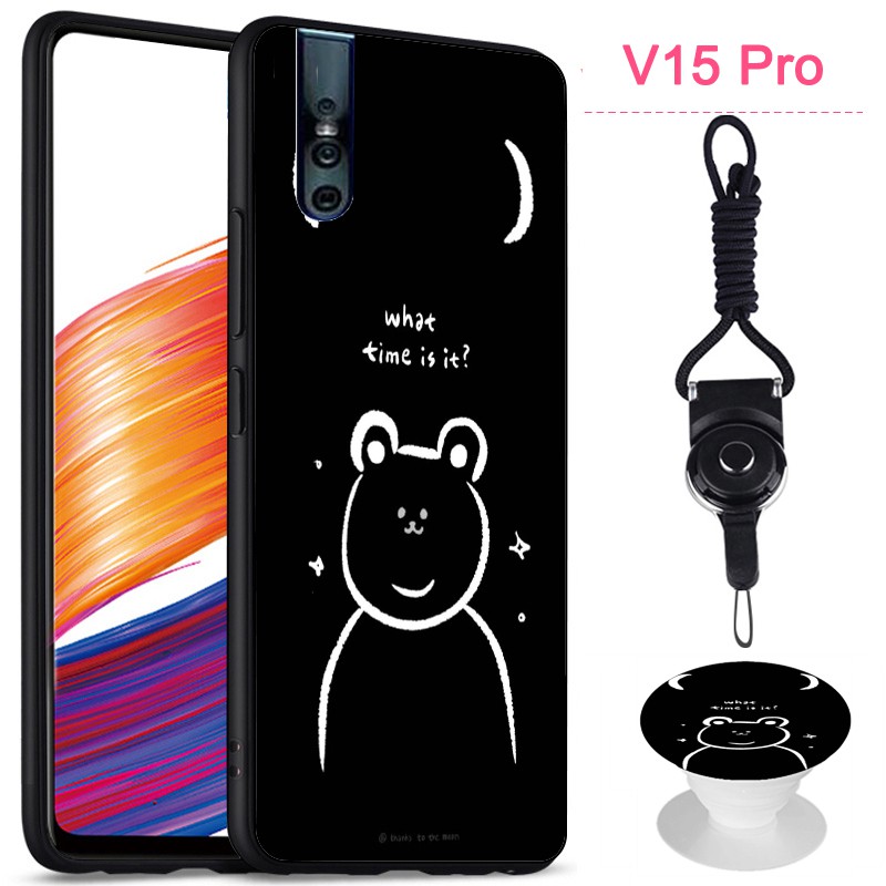 Ốp điện thoại họa tiết hoạt hình có vòng đệm giá đỡ cho VIVO V15 PRO