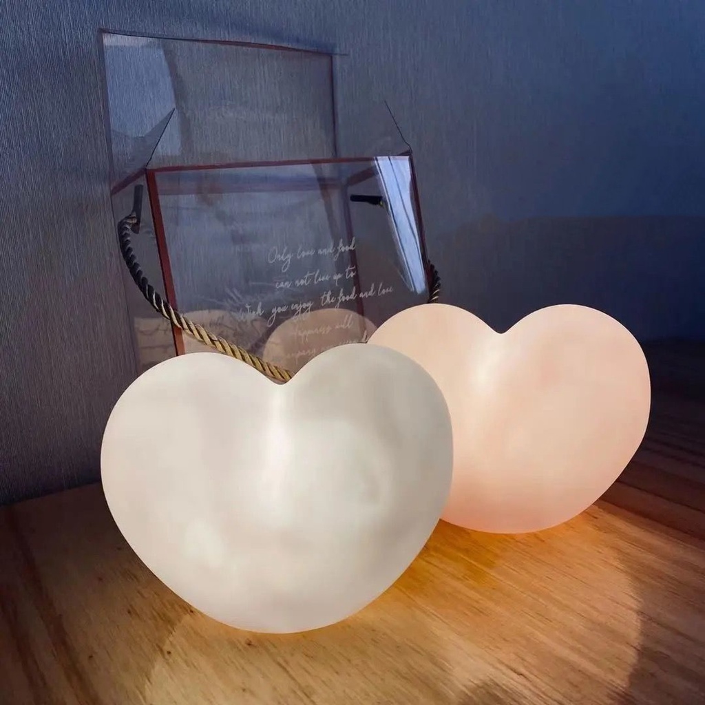 Mới Đèn Ngủ LED Hình Trái Tim Màu Hồng Và Vàng Dễ Thương Dùng Trang Trí Phòng Ngủ