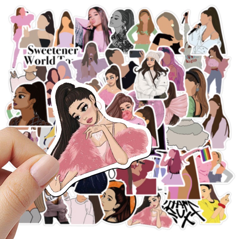 Set 50 Sticker Ca Sĩ Ariana Grande Dùng Để Trang Trí Đa Năng / Máy Tính / Điện Thoại