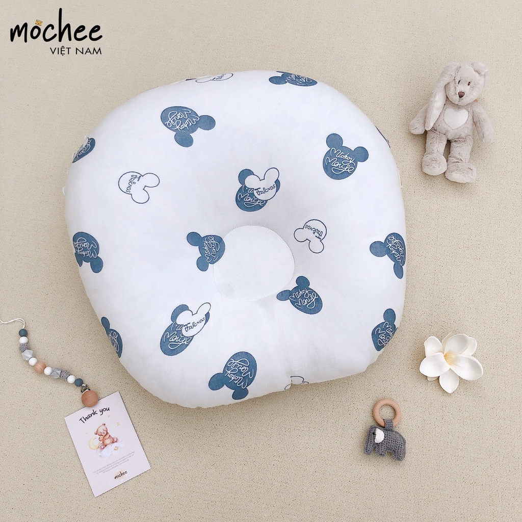 Vỏ Gối Chống Trào Ngược MOCHEE VIỆT NAM Chất Liệu Cotton Mềm Mại Không Bai Xù, Thoáng Khí, An Toàn Cho Bé