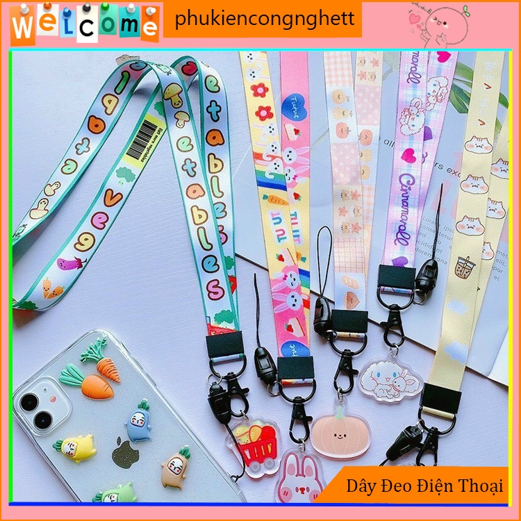 Dây đeo điện thoại - Dây đeo thẻ kiểu dáng xinh xắn dễ thương có gắn thú vui nhộn