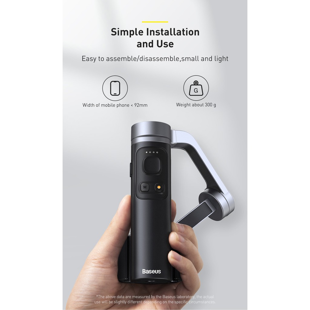 Tay cầm chống rung đa năng cho điện thoại máy ảnh Baseus BC02 Control Smartphone Handheld Folding Gimbal Stabilizer | BigBuy360 - bigbuy360.vn