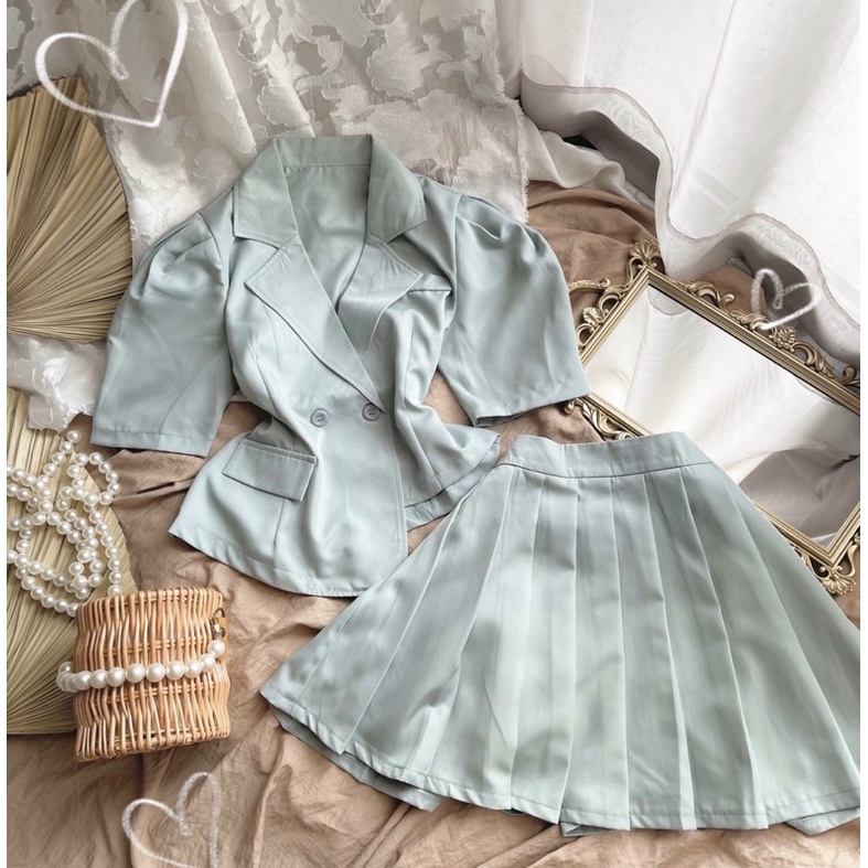 SET VEST CROPTOP + CHÂN VÁY