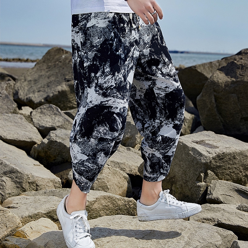 Quần ống rộng in họa tiết trẻ trung hợp thời trang cho nam | BigBuy360 - bigbuy360.vn