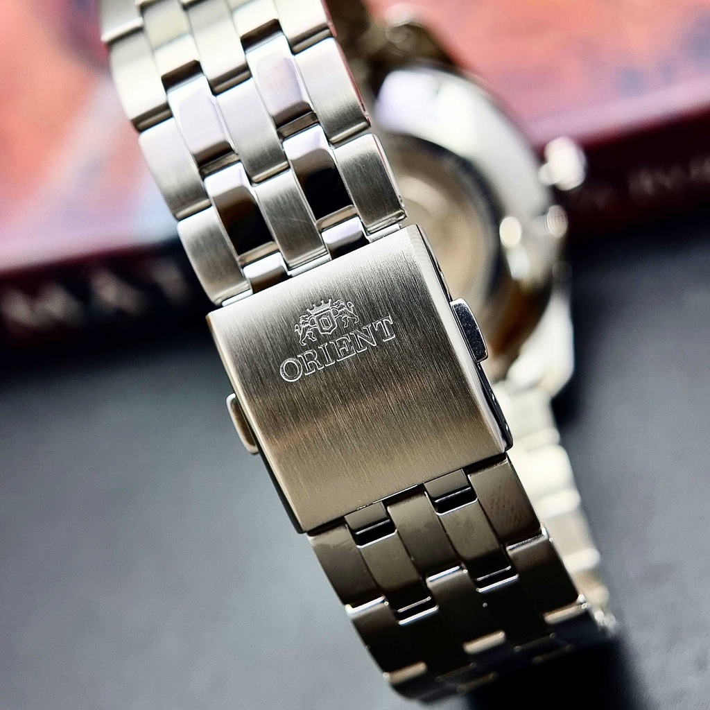 Đồng Hồ Nam  ORIENT LỊCH VẠN NIÊN  RA-BA0003L00C  Automatic Dây Sắt Trắng Mặt Xanh Dương