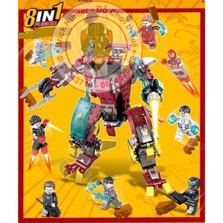 Bộ xếp hình Marvel Super Heroes mô hình lắp ráp bộ 8 nhân vật ironman kèm hulkbuster