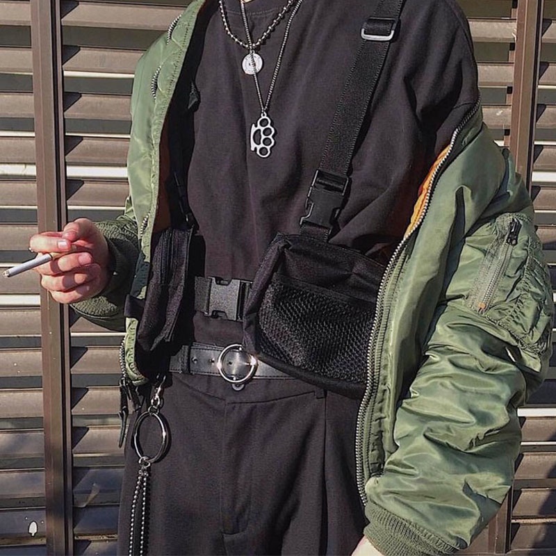 Leacat Streetwear Tactical Hip-Hop Chest bag Two vest pockets | BigBuy360 - bigbuy360.vn