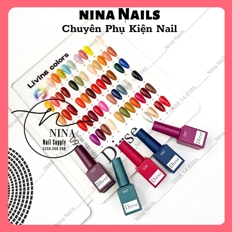 Set Sơn Gel Dirse 60 Màu Tặng Base Top Cứng Móng Top Lì Kèm Bàng Màu