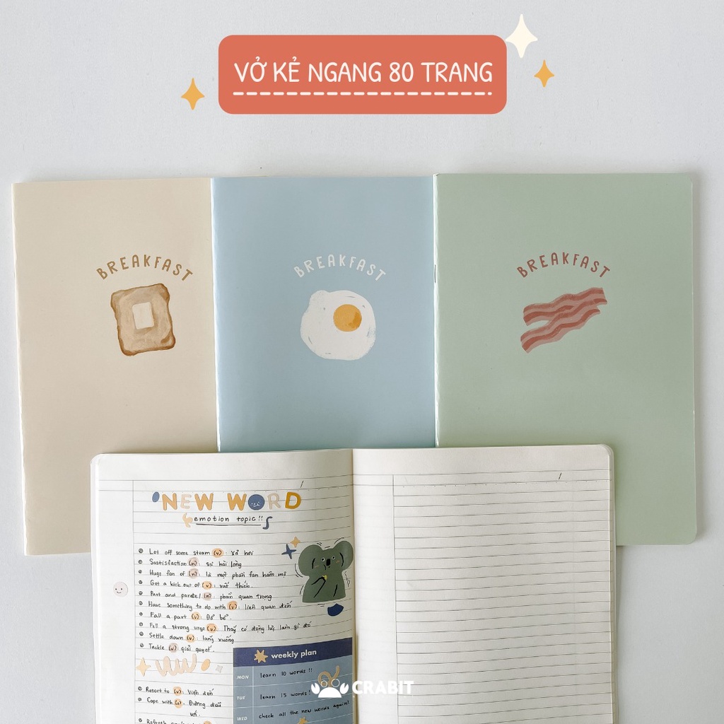 Vở kẻ ngang cornell chấm dot ô vuông Crabit - 120 trang