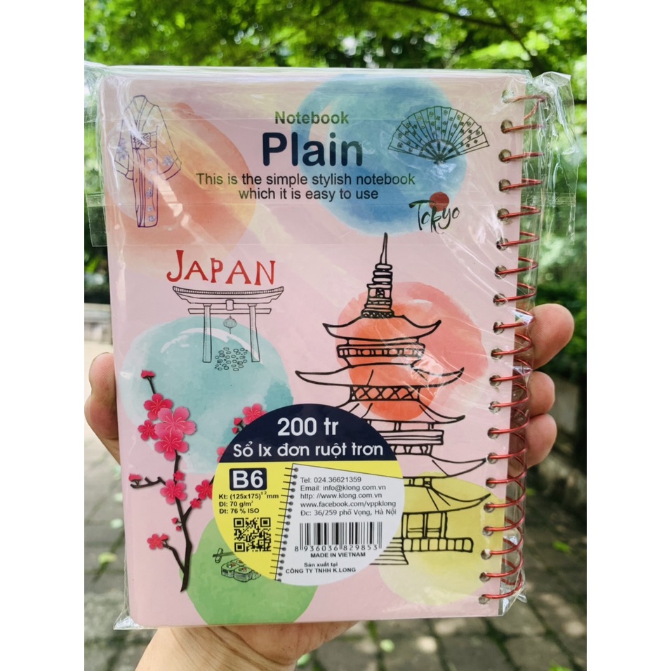 SỔ LÒ XO NOTEBOOK PLAIN B6 200TR MS 985 KLONG