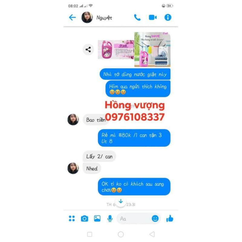 NƯỚC GIẶT O'WELL