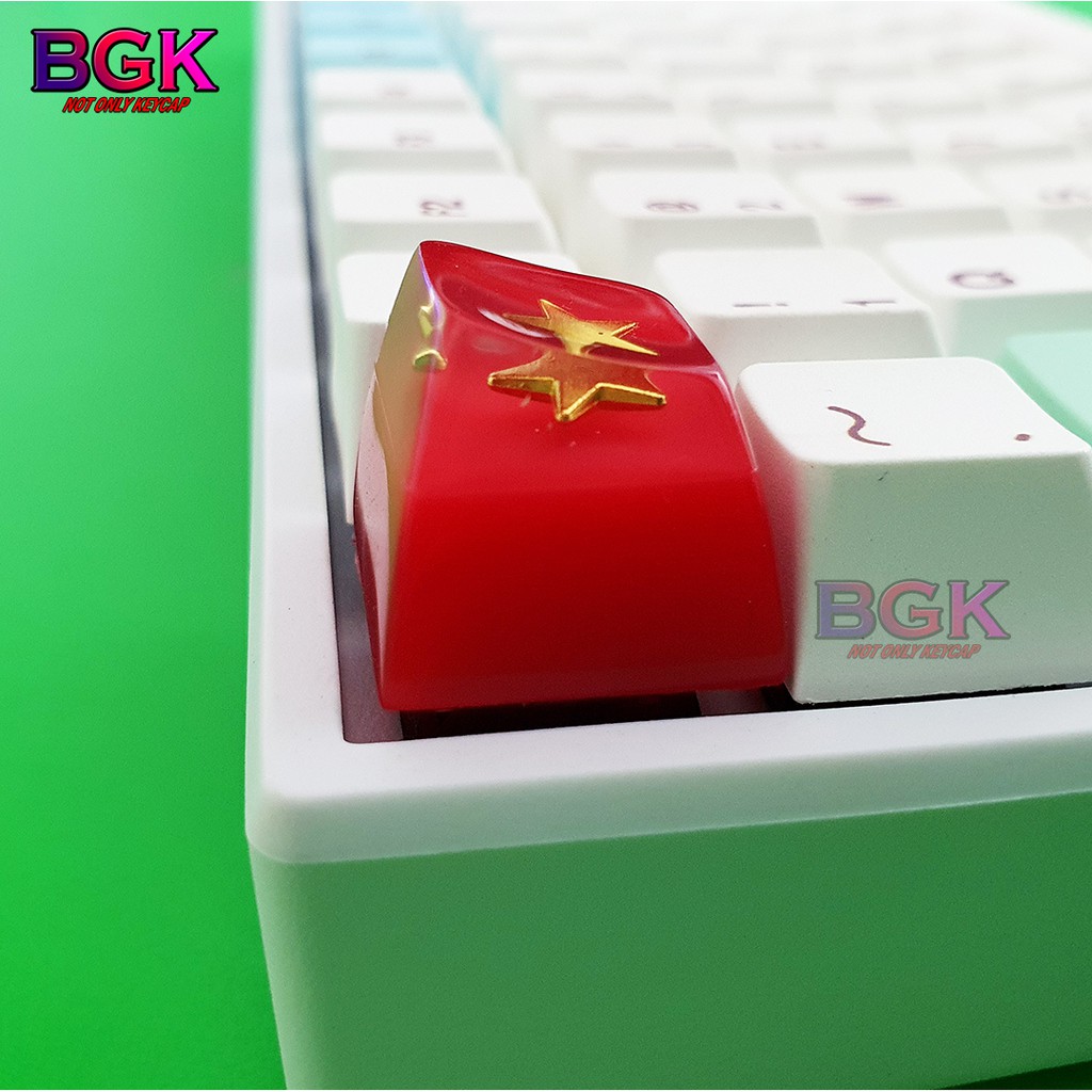 Keycap Lẻ Hình Sao Vàng Cờ Việt Nam SA profile ( keycap resin độc lạ )( Keycap Artisan )