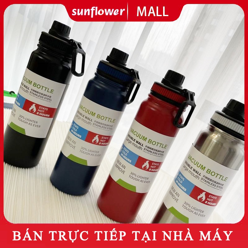 Bình Nước 2 Tường Kép Thép Không Gỉ Cách Nhiệt Căng Tin Tumbler 1000Ml #9.6-Vn-Mặt Trời. Vn