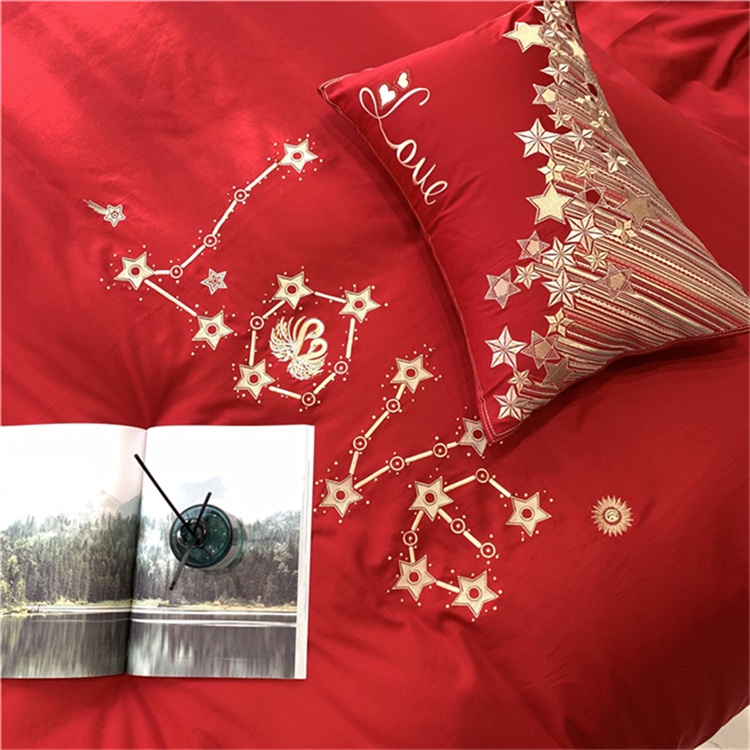 173221 Bộ chăn ga gối /ga cưới cho giường 150-180*200cm 8CT cotton 60S cao cấp hàng nhập