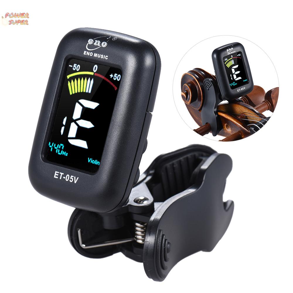 eno ET-05V Professional Clip-on Tuner Automatic Tuning Mode with Colorful LCD Display for Violin Viola Cello Double Bass Chromatic