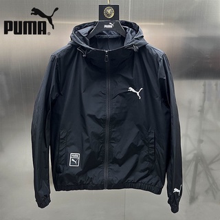 Áo Khoác Puma 100% Chính Hãng Có Khóa Kéo Có Nón Thêu Họa Tiết Đơn Giản Thời Trang Châu Âu Cho Nam