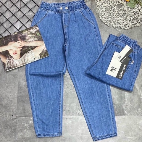 Quần jeans bò giấy thoáng mát dễ chịu dáng baggy có size đại