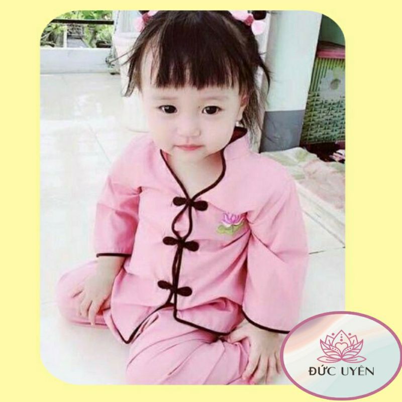 🎀Đồ lam đi chùa cho bé- Mẫu sẫm cổ tàu (Đồ lam đi chùa xinh xắn cho bé gái)