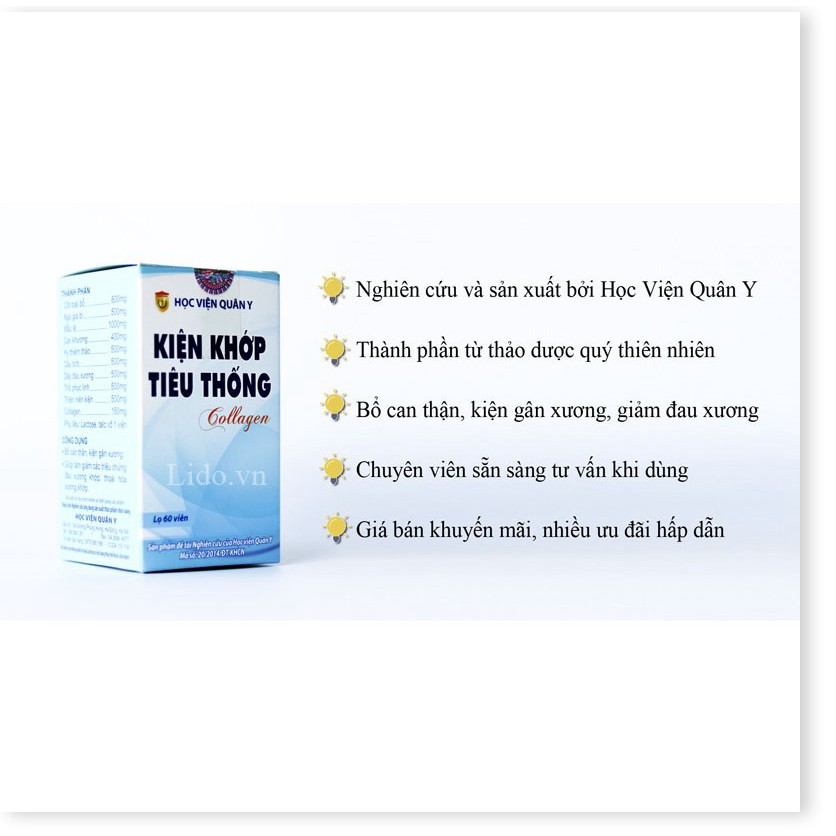 [CaoMALL] - Kiện Khớp Tiêu Thống Collagen Học Viện Quân Y Hộp 60 Viên