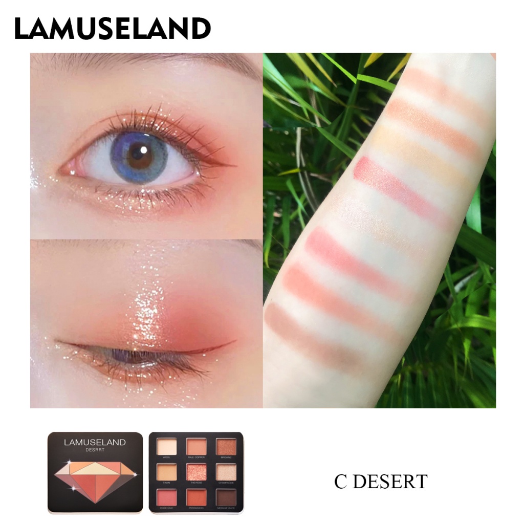 Set 4 mỹ phẩm LAMUSELAND LAS207-209 gồm mascara + bút kẻ mắt + bút kẻ mày + bảng phấn mắt