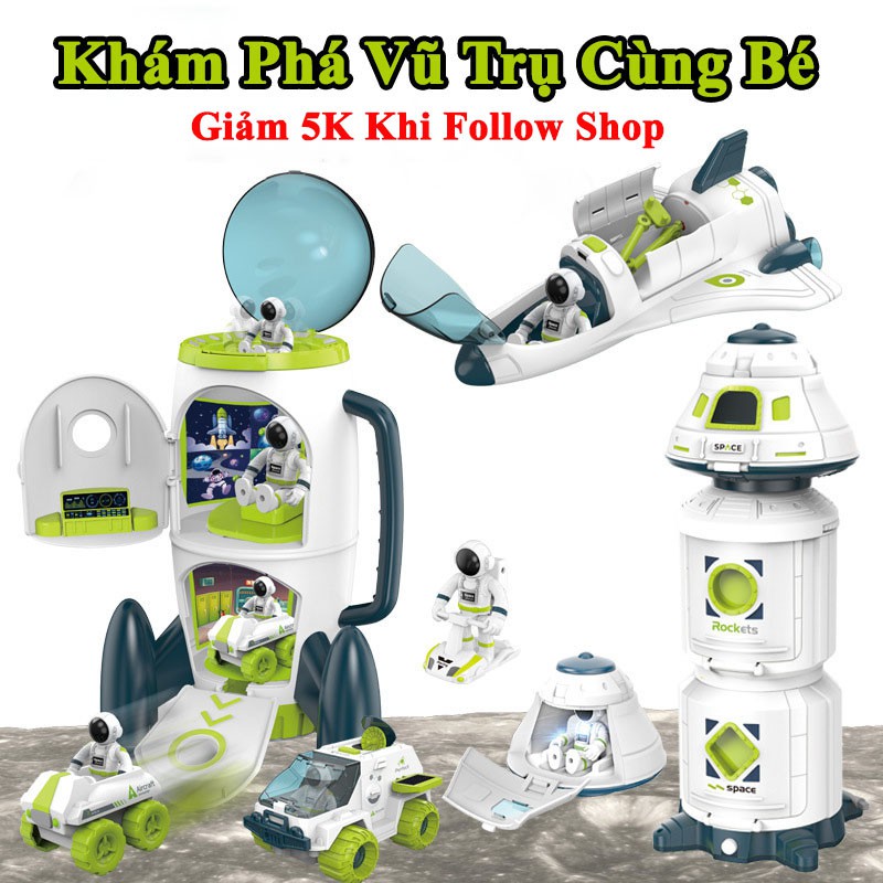 Bộ đồ chơi không gian tàu vũ trụ tên lửa hàng không series có âm thanh cho bé size lớn