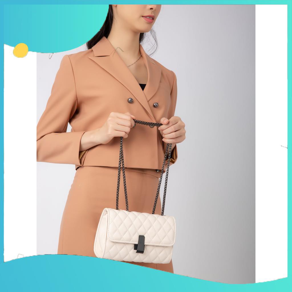 [Hàng Đẹp] Túi Xách Nữ Đeo Chéo Trần Chỉ Khóa Đen Sz 19 - TSN19327 - Freeship