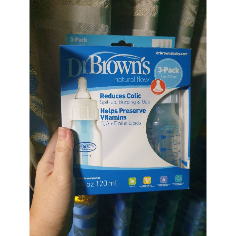 BỘ 3 BÌNH SỮA DR BROWN’S 120ML từ 0m đến 3m -Hàng xách tay Mỹ