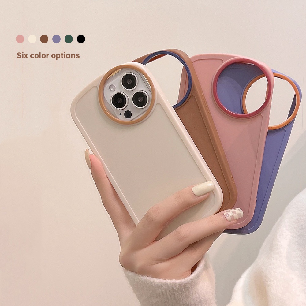 Ốp điện thoại silicon màu trơn viền oval bảo vệ toàn diện thích hợp cho Iphone 13 Mini 12 Pro Max 11 X Xs Xr
