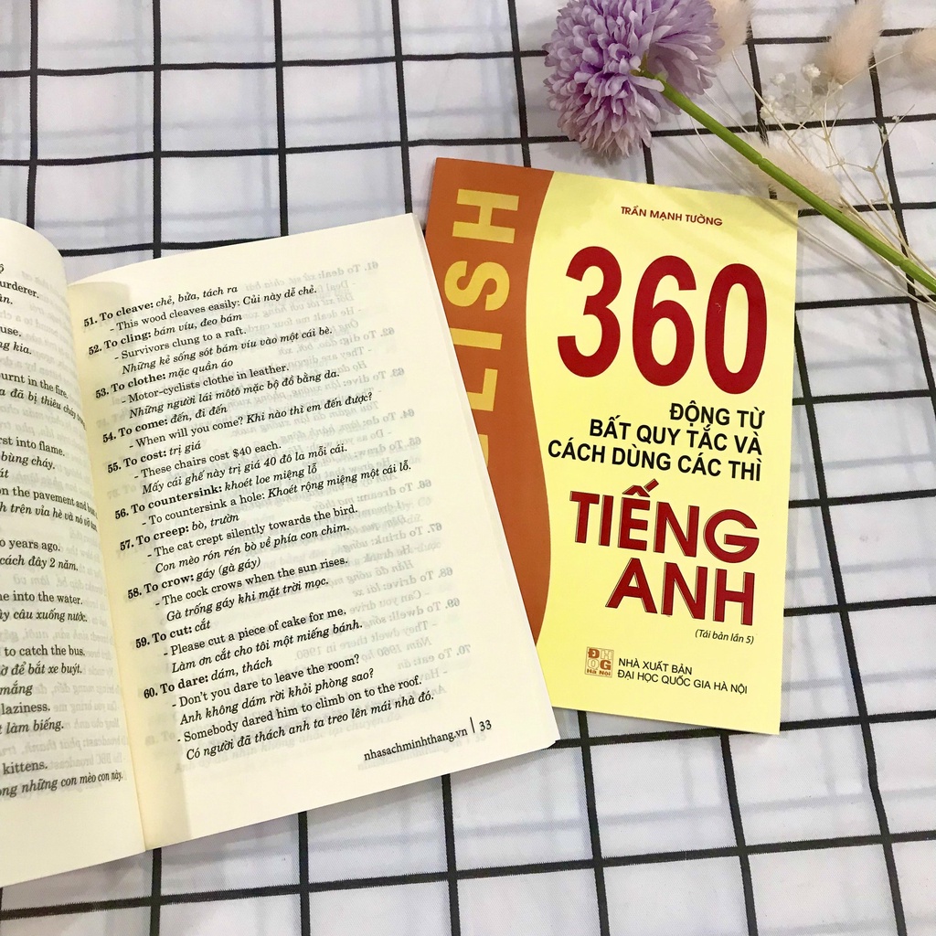 Sách - 360 Động Từ Bất Quy Tắc Và Cách Dùng Các Thì Tiếng Anh mt